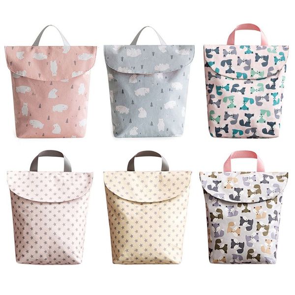 

infant diapers storage bag cartoon printed portable reusable nappies organizer 23gd