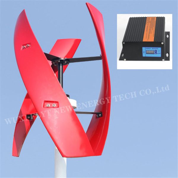 

600w vertical wind turbine max 650w 12v 24v 48v 1.5m start up 250rpm no noise with high efficient and mppt controller