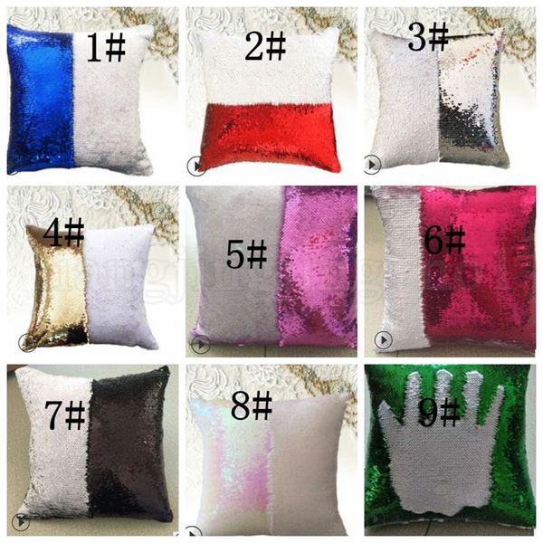 Sequin Mermaid Cushion Cover Pillow Magical Glitter Throw Pillow