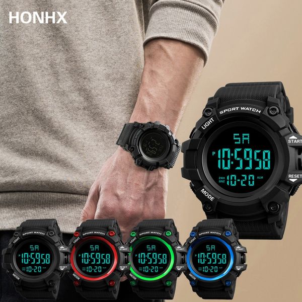 

2019 luxury men watches multifunction analog digital outdoor watch sport led waterproof men wrist watch reloj hombre, Slivery;brown