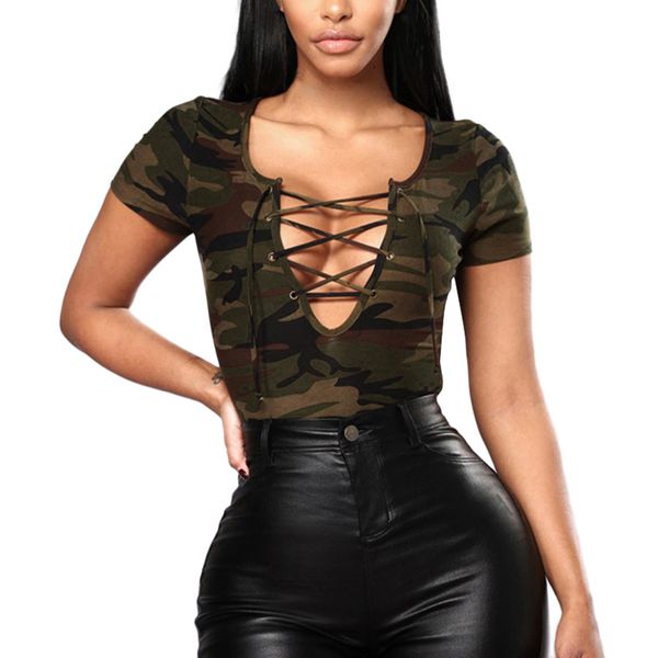 

women clothes 2019 summer clothes for women bandage summer women's jumpsuit camo tie up playsuit bodysuit #j, Black;white