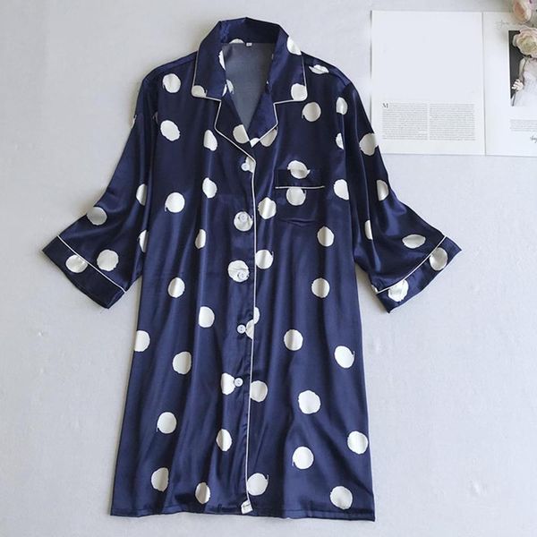 

ladies silk satin night dress long sleeve nighties v-neck nightgown nightdress sleepwear nightwear for women 2019 fashion, Black;red