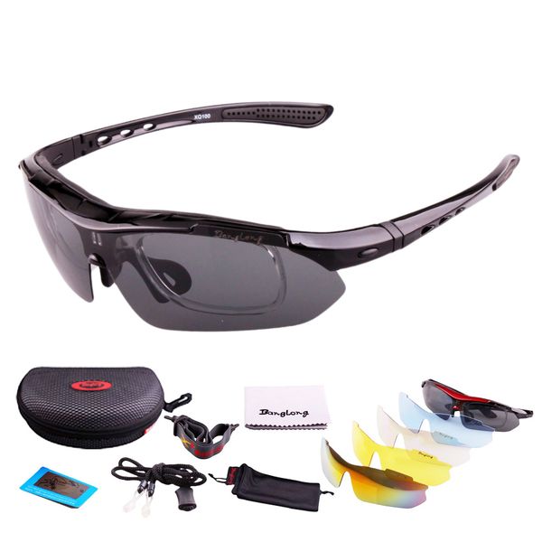 

wholesale polarized cycling sun glasses adjustable sports goggles uv400 bicycle eyewear motocycle driving glasses 5 lens