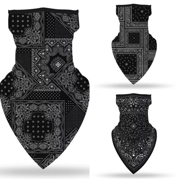 

vdw6n new cycling seamless scarf fishing magic 3d headband motorcycle neck bandana headwears human face fish bandana scarf, Black