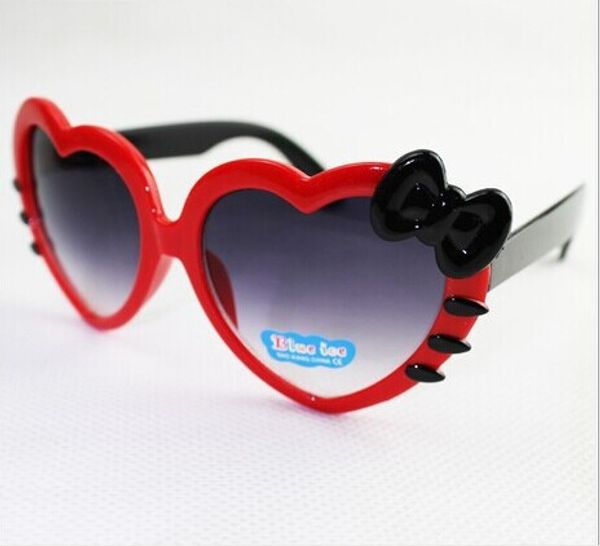 

прекрасный бантом форме сердца детские солнцезащитные очки лето детские очки мальчики девочки дети мультфильм солнцезащитные очки оттенки вс, Blue