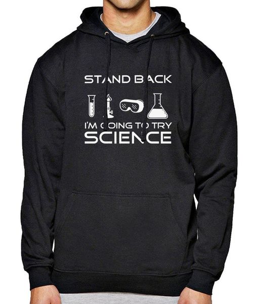 

2017 winter mens hoodies spring sweatshirts printed stand back i'm going to try science letter men's sportswear quality hipster, Black