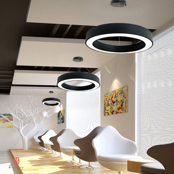 

industry style hanging lights aluminum round circle ring pendant lamp modern ceiling lights conference hall lounge home lighting ship