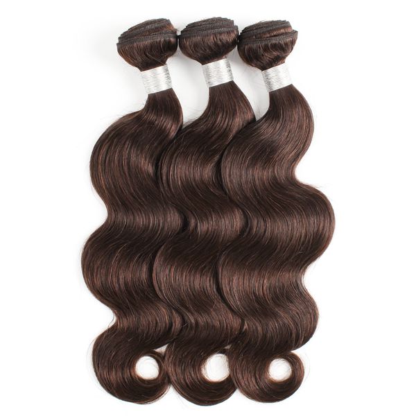 

kisshair темных коричневого цвета 2 тела волны волосы 3 пучков remy индийского бразильского наращивания волос перуанского человека, Black