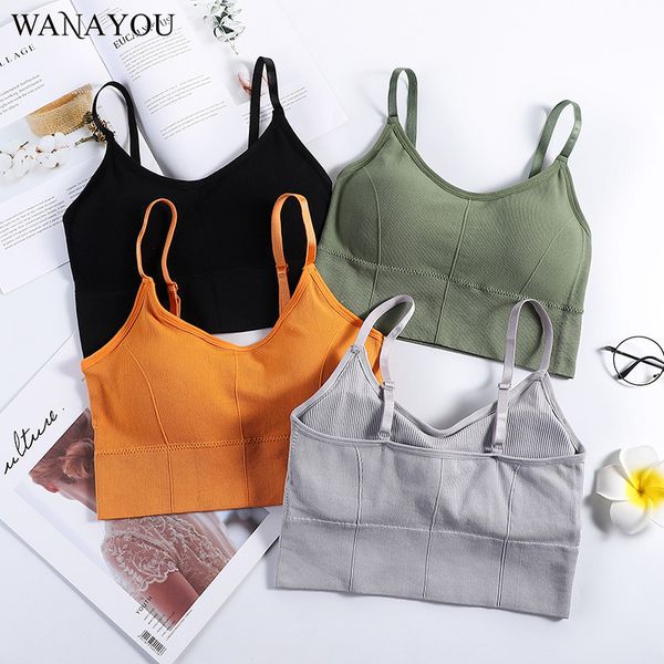 

gym clothing wanayou breathable sports bra quick dry seamless underwear adjustable shoulder strap fitness yoga wear for women, White;black
