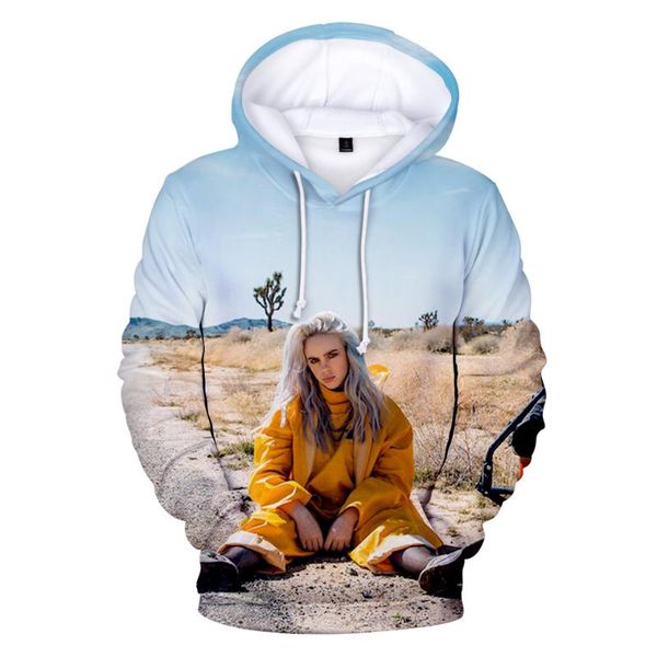 

oversized billie eilish popular billie eilish 3d hoodies fashion children men women sweatshirts kid boy girl 3d hooded pullover, Black