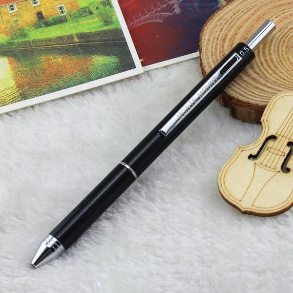

1 pieces /monte brand 4 in 1 color pen new colorful ball pen multi - purpose school stationery metal ballpoint 0.5mm pencil, Blue;orange