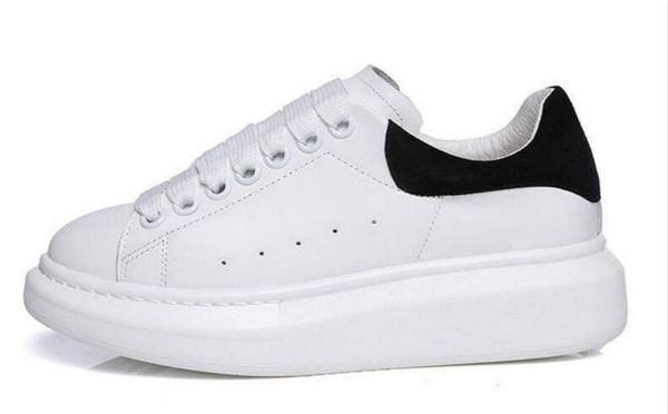 

2019 promotion fashion casual shoes flats fashion thick sole leather walking shoes outdoors daily dress party sneakers, Black