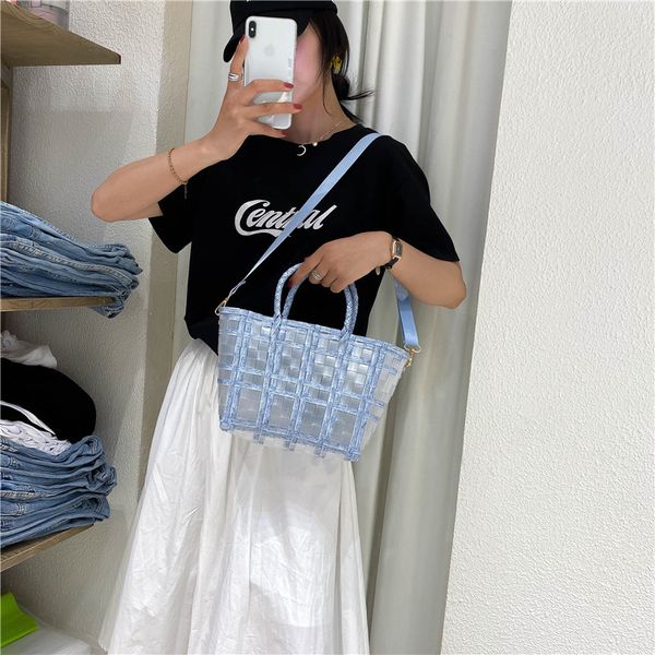 

2020 new shoulder bag women's transparent portable vegetable basket bag casual fashion mini messenger ladies
