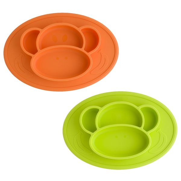 

детская силиконовая нескользящая кормящая пластина цельный отсек присоски placemat детское загрязнение маслом твердая кормящая бутылка пласт