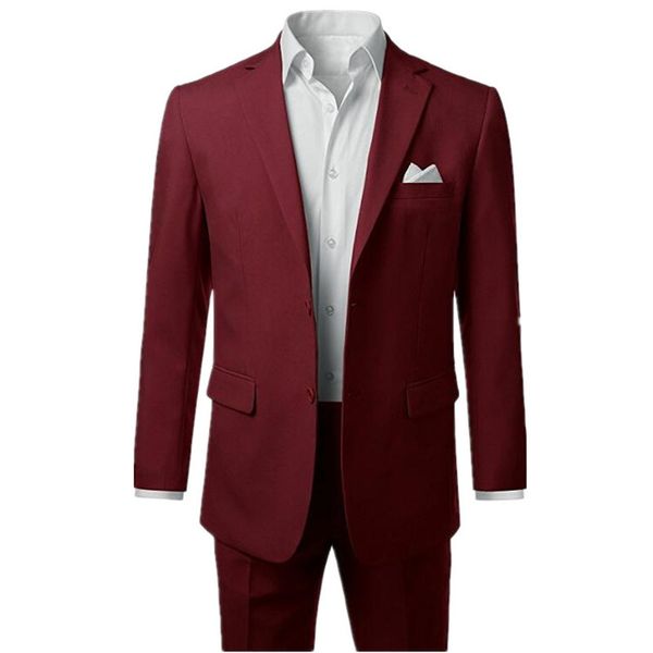 

new mens suits wine red man suit lapel simple two button formal occasions style custom wedding the grooms suit, White;black