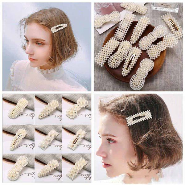 

new fashion metal simulated pearl hair clips for women girls classic cute hair barrettes wedding hair jewelry accessory, Slivery;white