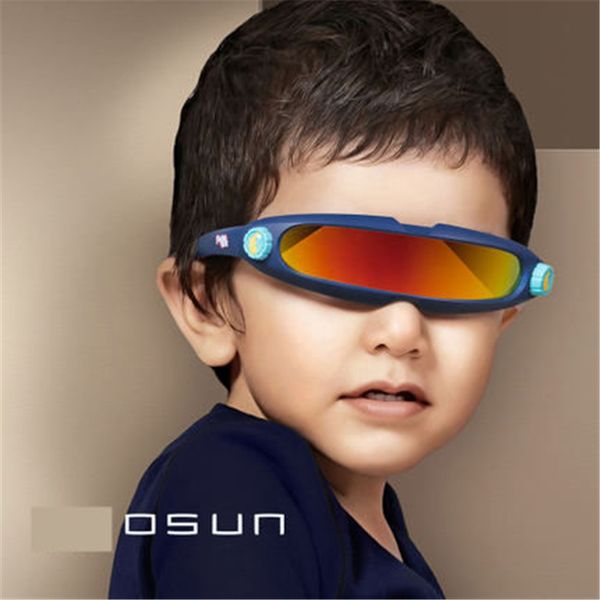 Crianças óculos de sol x homens personalidade laser óculos cool robôs sol óculos dirigindo óculos para criança uv400 misturar cores atacado