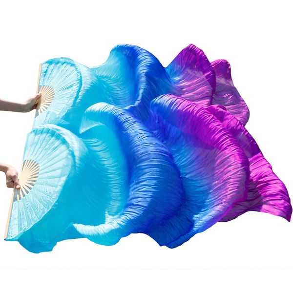 

100% real silk/imitation silk belly dance fans handmade dyed silk dance fans multiple colors chinese, Black;red