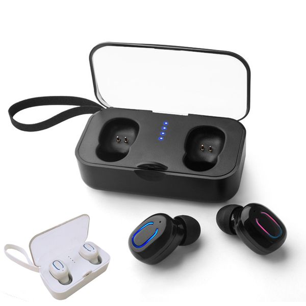 

new t18s tws invisible bluetooth earphones 5.0 tws led mini wireless earbuds stereo deep bass headset with charging box portable pk i12