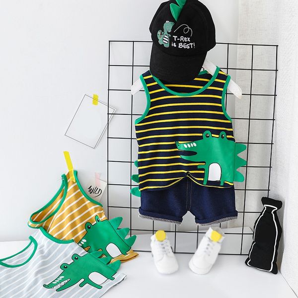 

newborn baby boy casual vest shorts pants sleeveless toddler kids sports wear 2pcs infant boy cute clothes sets, White