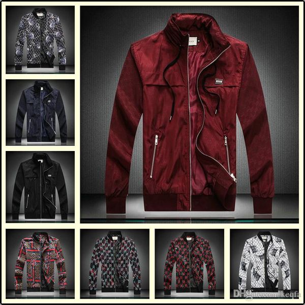 

20fw 2018 luxury designers fashion mens collar printed men s jacket tide baseball uniform mens designers jackets plus size m-3xl guoz, Black;brown