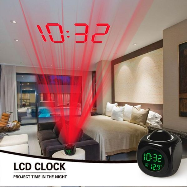 

led projection alarm clock digital home decor ornament decoration creative gifts