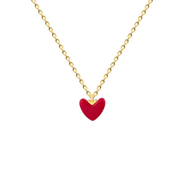 

925 sterling silver new fashion gold color heart pendant necklace for women