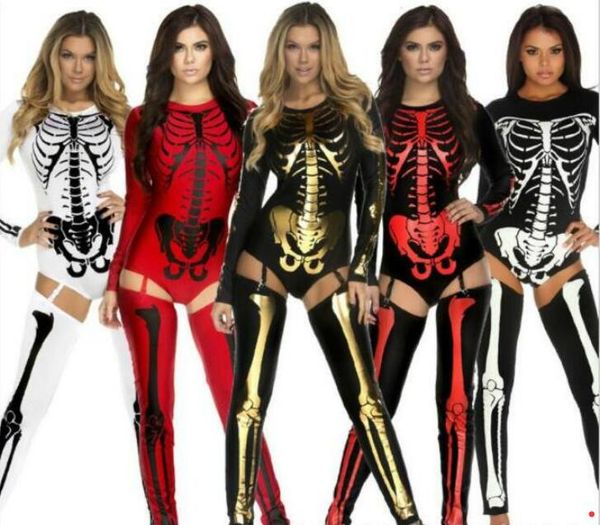 

fashion new skeleton zombie cosplay costumes for women dresses halloween costume vampire uniform fancy halloween carnival party decoration, Black;red