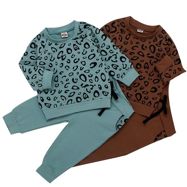 

infant baby girls clothes boys leopard print t-shirt sweater coat pants outfits clothing for baby roupa infantil menina, White