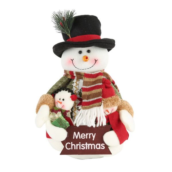 

2017 new happy merry christmas xmas santa claus snowman ornament christmas family portrait flannel rag doll gift