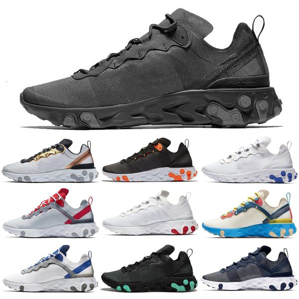 

react element 55 running shoes for women men black green white solar red bright blue walking jogging mens trainers sports sneakers 36-45