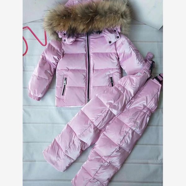 

baby boy girl clothes thicker warm outerwear for girls children snow wear real fur collar winter down jackets for girls y2183, Blue;gray
