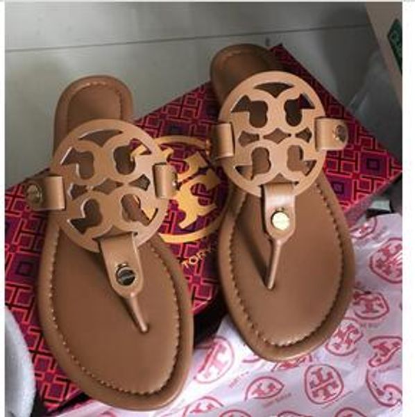 

WITH BOX Summer slippers female fashion wear outside joker leisure beach flat sea a word procrastinates cool slippers outdoor