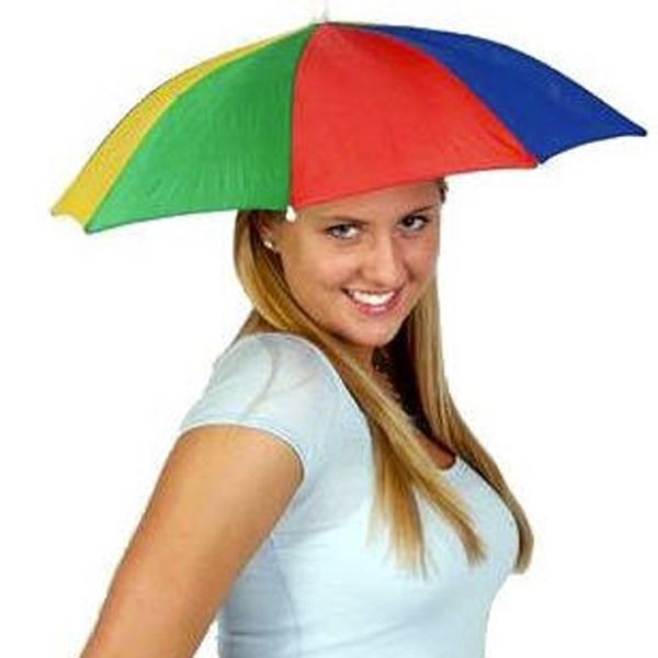 

portable fishing camping beach umbrella hat multicolor cap sun rain umbrella