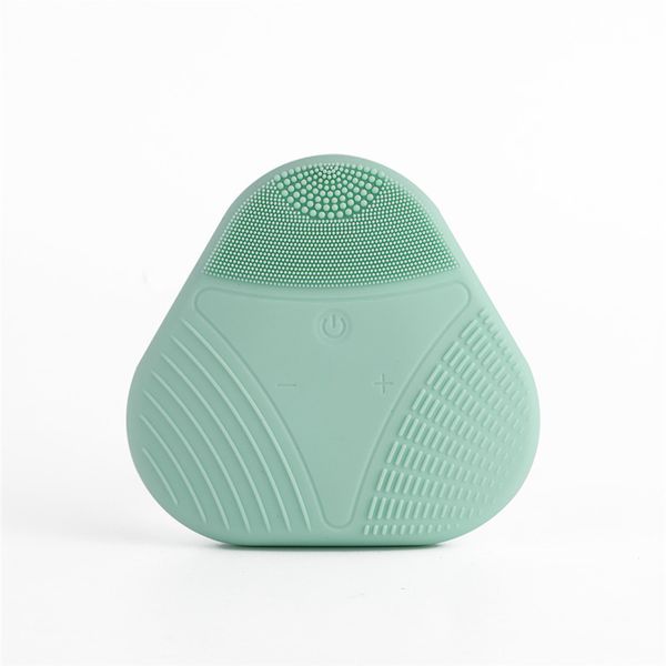 

ultrasonic facial cleansing brush silicone electric face massager and exfoliator cleanser pad waterproof silica washing brush