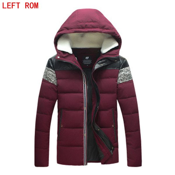 

2017 new brand winter warm for hooded coats casual mens thick coat male slim cotton outerwear hooded jacket male down jacket, Black