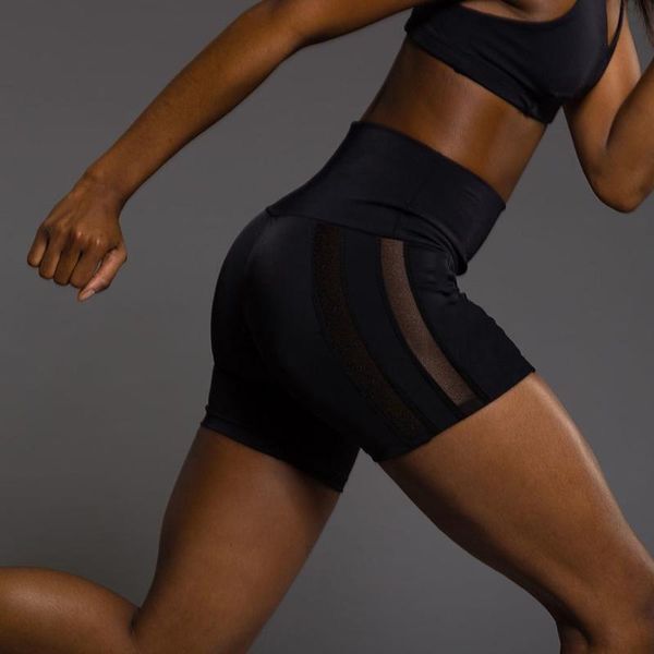 

female yoga shorts gym jogging running strethcy fitness leggings tight sports patchwork yoga pants #d, White;red