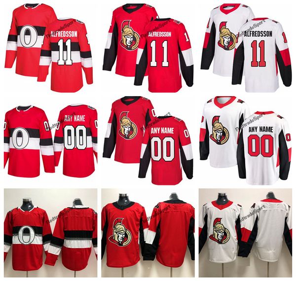 

2019 daniel alfredsson ottawa senators hockey jerseys 100th classic mens custom name home #11 daniel alfredsson stitched hockey shirts, Black;red