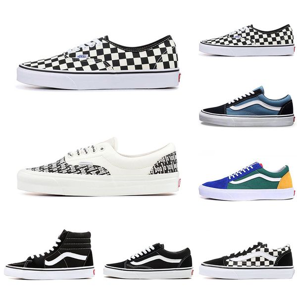 

vans chaussures original old skool running shoes white blue red classic mens women canvas sneakers cool skateboarding casual shoes off, Black