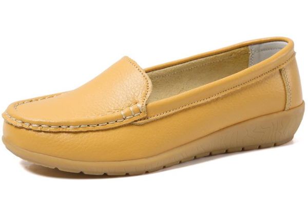

women's shoes leather non-slip soft bottom women flats casual shoes 1322, Black