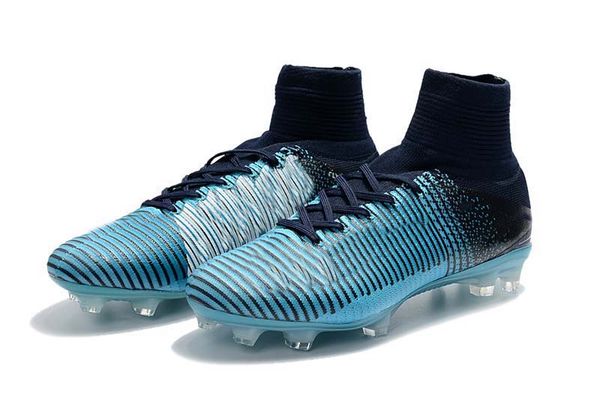 

2019 mens/woman/kids football boots superfly v tf/ic/fg cr7 light blue soccer shoes