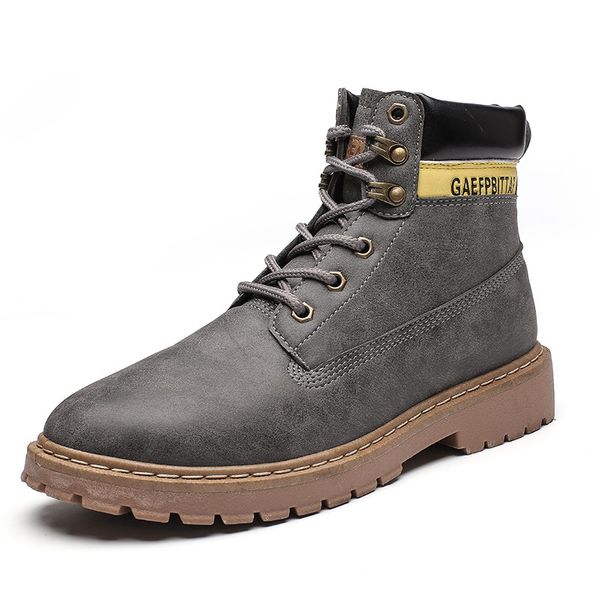 

zero more men boots men's cotton shoes boots british high-up shoes men's winter warm ankle, Black