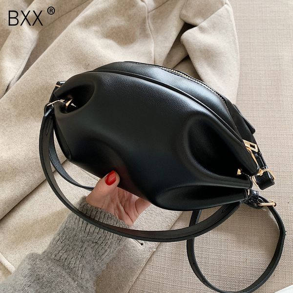 

bxx] small solid color pu leather crossbody pleated bags for women 2020 simple messenger shoulder bag female handbags hk219