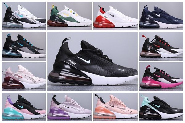 

new 2019 air max 270 flyknit air 270 casual shoes running shoes men women sports shoes fashion trainers max sneakers shoe size us5.5-12, Black
