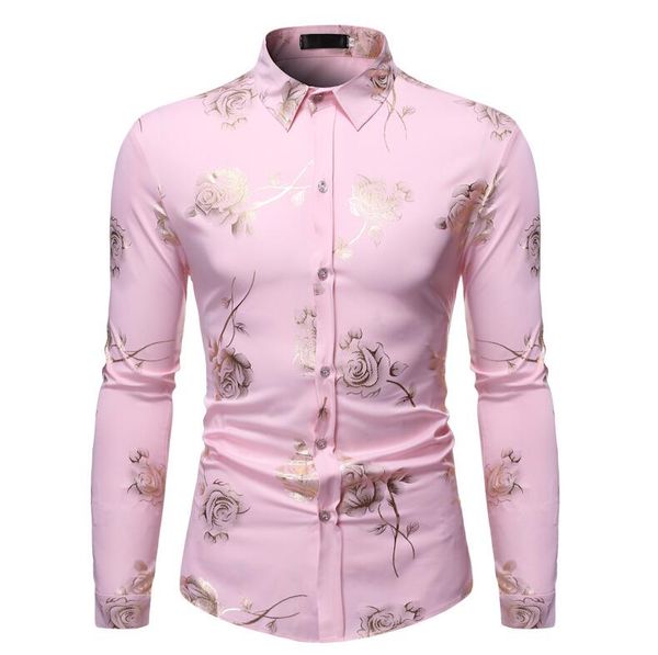 

europe and america spring and autumn new men's stamping long-sleeved lapel european code shirt zt-cs67, White;black