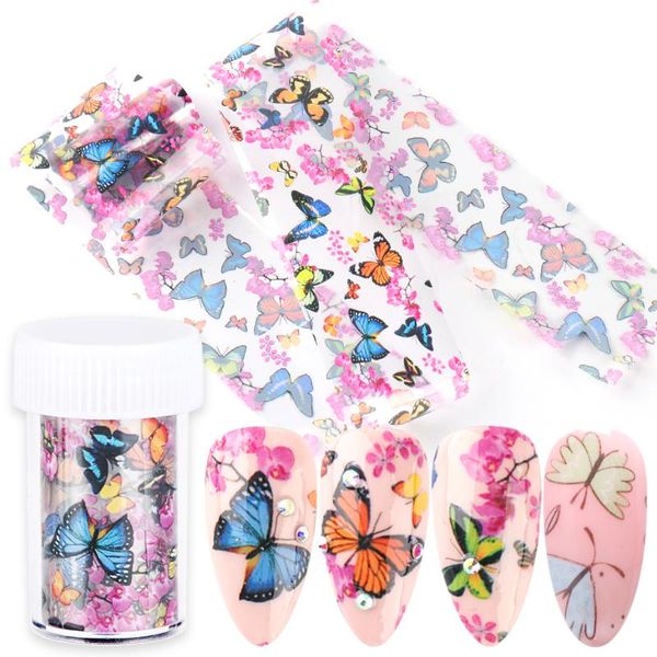 

1set nail sticker butterfly flower transfer foils slide marble adhesive wraps butterflies nail art decal manicure tips bexk102-1, Black