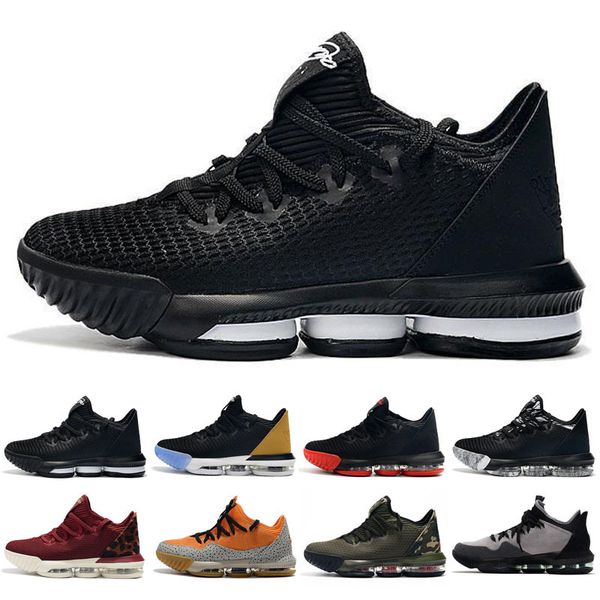 

new lebron 16 men kids basketball shoes black metallic gold-rose frost james 16 kc gold lacelocks mens athletic sports trainer