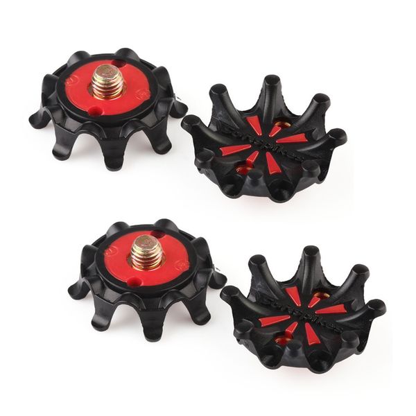 

16pcs golf shoe spikes stinger screw small metal thread black + red