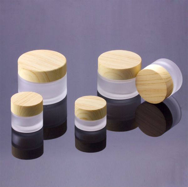 

5g 10g 15g 30g 50g cosmetic jars cream empty makeup face cream refillable containers packing bottle with wood grain cover