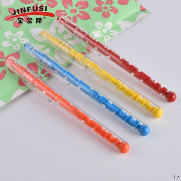 

100 pcs maze ballpoint pens fun maze pen like cakes blue ink ball pen, Blue;orange
